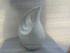 Urna de cremación para adultos con esmalte de perlas blancas de aluminio para cenizas humanas - Product Image 5