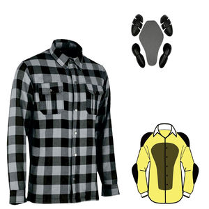 2021 mejor montar en bicicleta negro gris suave franela motocicleta camisa de hombre personalizable cómodo Aramid Protector transpirable - Product Image 2