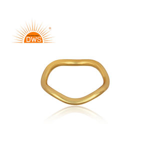 Handmade <b>Plain</b> Solid 925 Sterling Silver 18k Gold Plated Band <b>Ring</b> Jewelry Manufacturer - Product Image 2