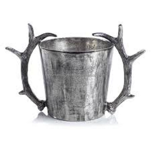 Traditional Elegant Design <b>Champagne</b> <b>Ice</b> <b>Bucket</b> Stainless Steel Antique Finishing Modern Cooler Gift Holder Including Tongs - Product Image 2