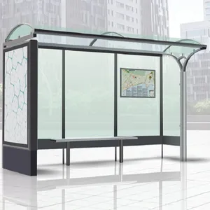 Oem customized parya clp mupi outdoor rectangle iso solar bus stop type 2 bus stop shelter made
