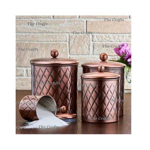 กล่องเก็บของในครัวสไตล์อินเดียภาชนะทองแดงโบราณมีหลายขนาดดีไซน์สุดเหลือเชื่อ - Product Image 3