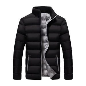 Manteau d'hiver à manches longues pour hommes, col montant, tenue chaude, simple, veste en coton de couleur unie, vente en gros, - Product Image 1