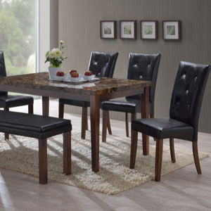 Juego de comedor con parte superior de mármol de imitación - Product Image 1