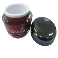 Pot cosmétique en plastique noir de haute qualité, petit et long, avec couvercle à vis noir, options de largeur variées, OEM