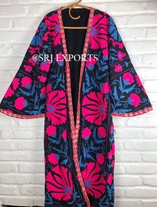 Nueva Colección de Chaquetas Bordadas para Mujer, Encaje Bordado Fluorescente, Suzani Moderno, Kimono Bohemio de Verano, Túnica Natural 100% - Product Image 4