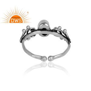 Anillo de Plata de Ley 925 con gema de ónix negro, joyería ovalada, para mujeres - Product Image 3
