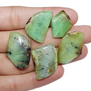 5 ชิ้นธรรมชาติชีวภาพออสเตรเลีย Chrysoprase ชิ้นเรียบรูปร่างหยาบ - Product Image 2