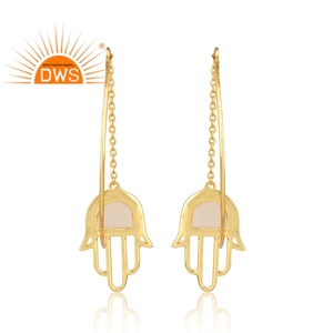 ต่างหูเงินจากธรรมชาติ,หินโมราประดับดอกกุหลาบดีไซน์แบบห้อยสำหรับผู้หญิงผู้ผลิตเครื่องประดับ - Product Image 4