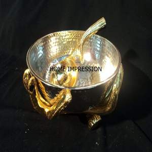 ฐานเขากวางสุดสร้างสรรค์ชามอลูมิเนียมชุบนิกเกิลออกแบบอย่างน่าชื่นชมเครื่องใช้บนโต๊ะอาหารชามเสิร์ฟอาหาร - Product Image 3