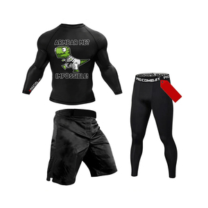 Ensemble de survêtements de compression thermique à sec frais pour adultes comprend des chemises de compression Shorts Gym Arts martiaux MMA Sportswear Tops - Product Image 2