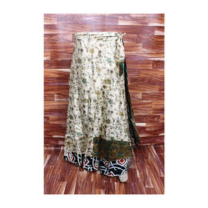 Maxifalda envolvente hecha a mano para mujer, prenda cómoda y transpirable, informal, de seda reciclada, Estilo Vintage, para verano - Product Image 6