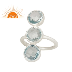 Bague en argent Sterling 925 pour filles, nouvelle création de bijoux, pierre précieuse Multi bleue, possibilité de vente en gros - Product Image 1