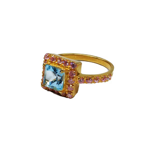 Bague en argent Sterling 925 asymétrique pour hommes, bijou fait à la main unisexe, plaqué or, tenue de fête en pierres de lune, pierre précieuse Unique - Product Image 2