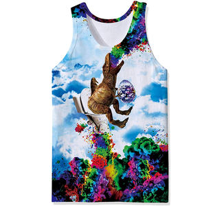 Vêtements sublimés Débardeur sans manches en coton de musculation avec logo Débardeur homme Débardeur homme Sublimation - Product Image 1