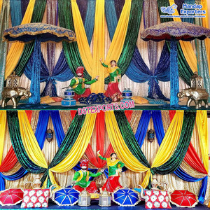 Stunning Mehndi Decor Wedding Swing <b>Set</b> <b>Magical</b> Mehndi Setup with Swing & Chairs Imperial Sangeet Stage Swing Setup - Product Image 3