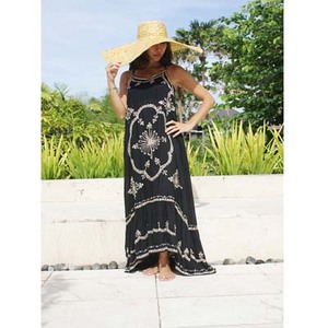 Robe Maxi brodée avec paillettes pour femmes, tenue de travail, haut à volants, Sexy, au dos, Chic, style bohémien, vêtements de plage, mode d'été 2019 - Product Image 1