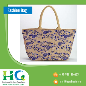 Bolsa de compras con asa de cuerda de playa Extra grande de lona con patrón personalizado 2022, calidad Superior del fabricante indio, precio razonable - Product Image 6