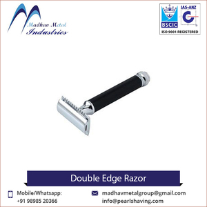 Venta al por mayor de maquinillas de afeitar masculinas de alta calidad con hoja de acero inoxidable de dos piezas y mango metálico - Product Image 6