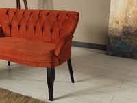 Ensemble de canapés Chesterfield modernes en velours avec structure en bois démontable, pour balcon et jardin, ensemble de chaises pour le thé