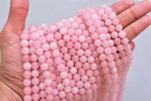 Cuentas de piedra de cuarzo rosa para fabricación de joyas, piedra Natural lisa de grado A, venta al por mayor - Product Image 4