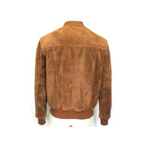 Hombres Marrón-Bomber 100% Chaqueta de cuero Vintage Motor Biker-Abrigos retro Suede-cuero Hombres-moda Collar-Chaqueta Con cremalleras - Product Image 2