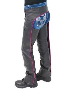 Chaps de moto pour femmes Design personnalisé Chaps d'équitation en cuir de buffle Durable et élégant Équipement équestre et motard - Product Image 4