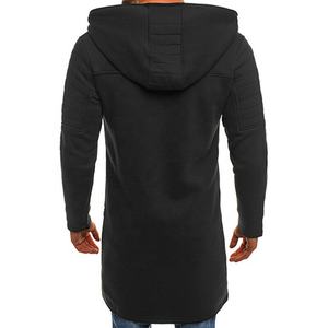 Sweat à capuche pour homme, fermeture éclair, longine, pull-over à capuche, veste d'extérieur décontractée, - Product Image 4