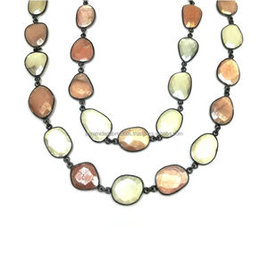 Chaîne de connexion de lunette plaquée oxydée Multi Moonstone - Product Image 4