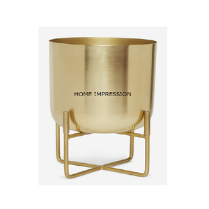 Macetero moderno de lujo antiguo con soporte de metal alto, jardinera decorativa de diseño de metal elegante - Product Image 2