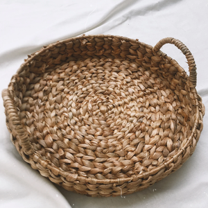 2022 nuevo diseño de alta calidad Natural tejida a mano cocina que sirve de ronda de mimbre bandeja venta al por mayor - Product Image 4