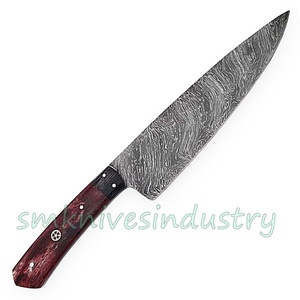 Juego de cuchillos de acero de Damasco hechos a mano personalizados para chef de cocina DIY, mango de madera OEM disponible, herramientas de corte afiladas duraderas, garantía de 3 años - Product Image 4