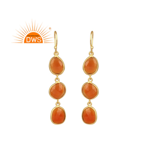 Pendiente de Gema Natural de cornalina, Pendientes colgantes de plata de ley, fabricante de joyería de piedras preciosas - Product Image 1