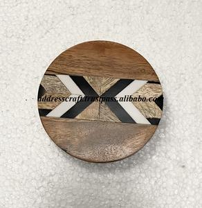 Classic Indian Style Customized High Quality Handcrafted Natural Wooden Bone Inlay Coaster Good Polished for Hotel Home Coasters - Product Image 6