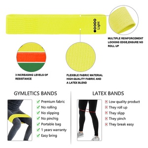 Bandes de résistance en tissu de coton avec Logo personnalisé imprimé, 3 bandes bottin pour la hanche, ensemble de Fitness, 2020 - Product Image 2