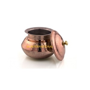 Embossed Copper Serving Pot Serving Vessel For Occasions Pure Copper Serving Pot With Glass <b>Lid</b> Cooking <b>Pan</b> Serving Hotpot - Product Image 3