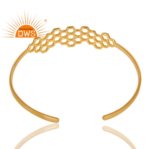 แฟชั่นใหม่925เงินปาล์มสร้อยข้อมือธรรมดาผู้ผลิตเครื่องประดับเงินอินเดียที่ทำด้วยมือผู้ผลิตเครื่องประดับชุบทอง - Product Image 4