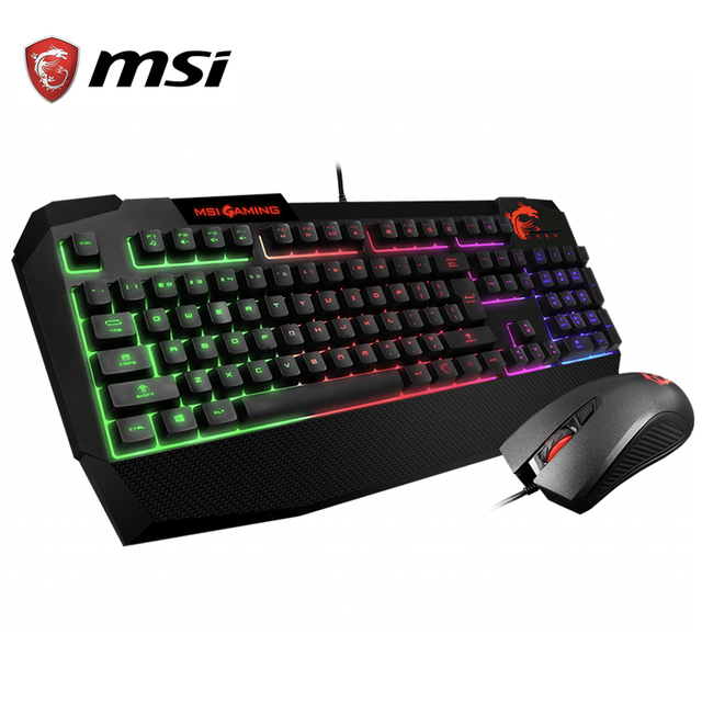 MSI Vigor GK40 Combo US Backlit RGB Dedicated Hotkeys Anti-Ghosting Mechanical Feel Gaming Keyboard & Mouse