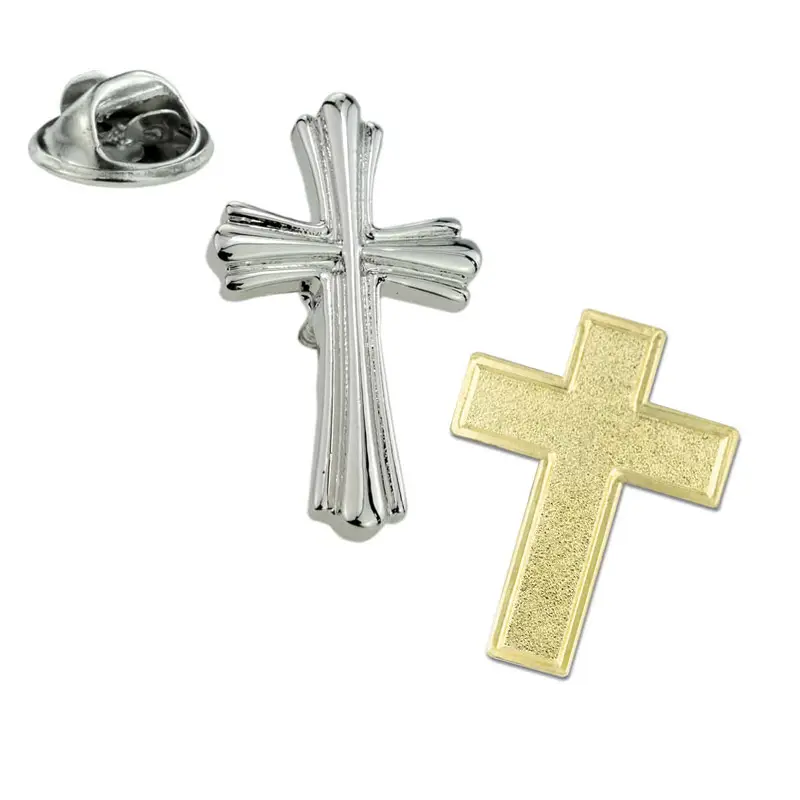 <span class=keywords><strong>Religieuze</strong></span> Geschenken Aangepaste Logo Christian Cross Revers Pin Badge