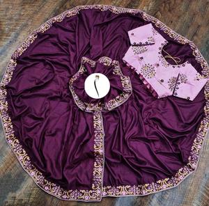 Sari de Organza Pesado de Color Rosa Hermoso para Bodas y Fiestas, con Bordado Completo y Lentejuelas, a Precio Económico - Product Image 5