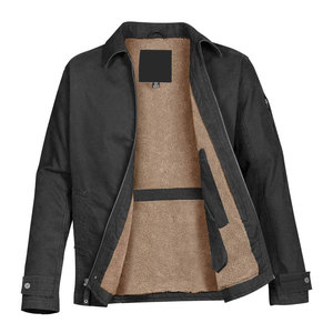 Chaqueta de lona OEM/ODM personalizada para hombre, ropa de calle pesada a la moda, con cremallera, de algodón, para trabajo, precio barato - Product Image 3