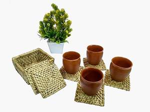 Sous-verres à café en rotin de forme carrée Design fabuleux Taille personnalisée idéale pour la vaisselle d'hôtel et les ustensiles de cuisine fabriqués en Inde - Product Image 3