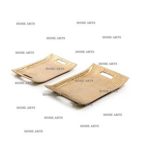 Plateau de service en aluminium couleur or pour chocolats, lot de 2 tailles différentes, plateau de service pour thé et café par Home Arts - Product Image 1