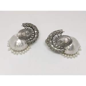 Aretes Jhumka de Latón con Aspecto Plateado, Estilo Indio, Última Moda 2025, al por Mayor, para Mujeres y Niñas - Product Image 3