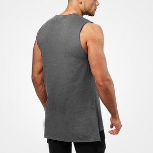 Camiseta sin Mangas para Hombre, Informal, Deportiva, de Verano, 100% Algodón, con Logotipo Personalizado, Precio al por Mayor, Color Sólido, Cuello Redondo - Product Image 6