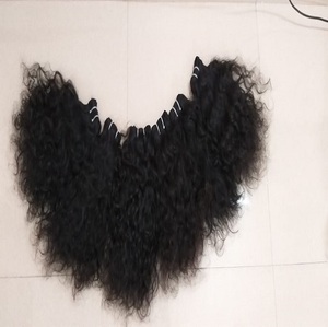 100% High Quality Curly Remy Hair Extensions Indian Raw Virgin Cuticle Aligned Soft Hand Feeling Direct From India Distributors - Product Image 5