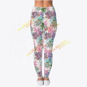 Taille haute imprimé fleuri femmes Yoga Sport pantalon Logo personnalisé Fitness Leggings fermeture à cordon Leggings d'impression numérique - Product Image 6