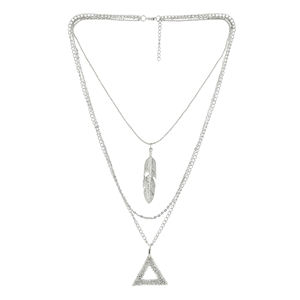 2024 New Arrival Gold Plated Fashion Pendant <b>Necklaces</b> with <b>Delicate</b> Three Layers Metal Chain Alloy Charm for Parties Weddings - Product Image 3