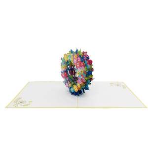 Carte Pop-Up de fleurs de remerciement, carte de remerciement faite à la main, carte de vœux de vacances en papier de fleurs personnalisées - Product Image 2