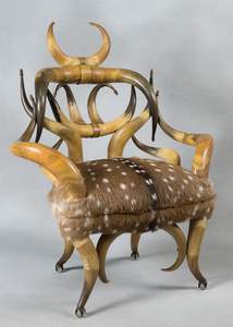 Chaise de bureau en corne grise élégante, siège royal pour table - Product Image 4